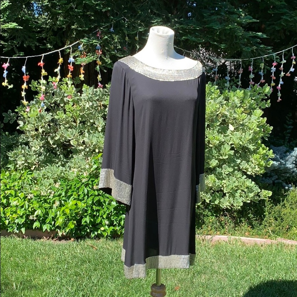 Black beaded Silk tunic